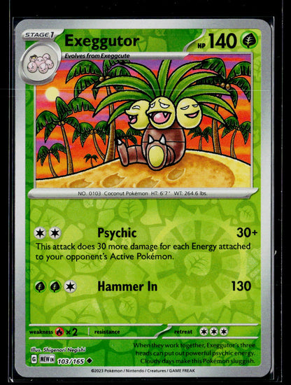SV: Scarlet & Violet 151 #103/165 Exeggutor reverse holo