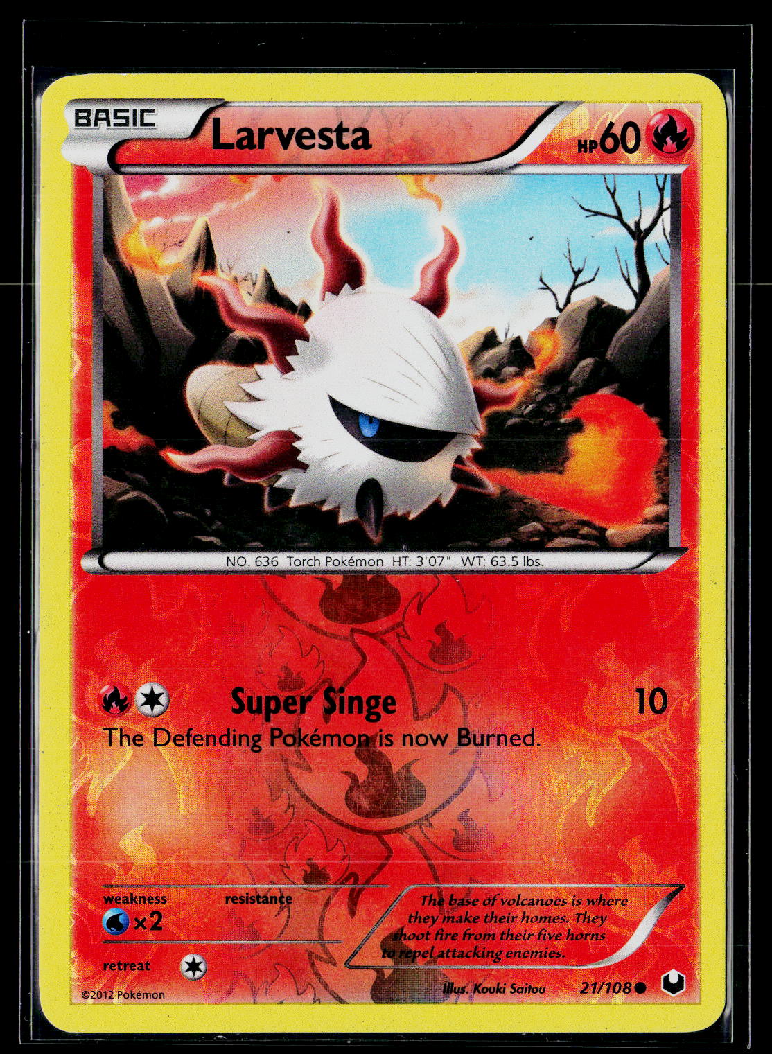 Dark Explorers #21/108 Larvesta (21) reverse holo