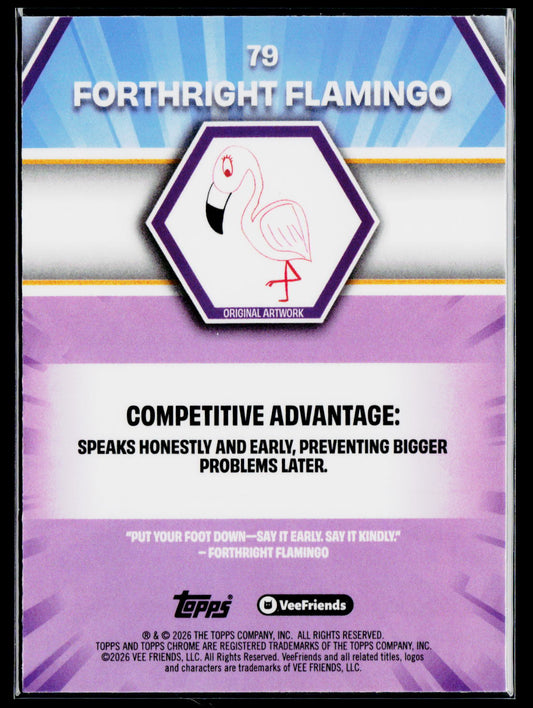2026 Topps Chrome VeeFriends #79 Forthright Flamingo