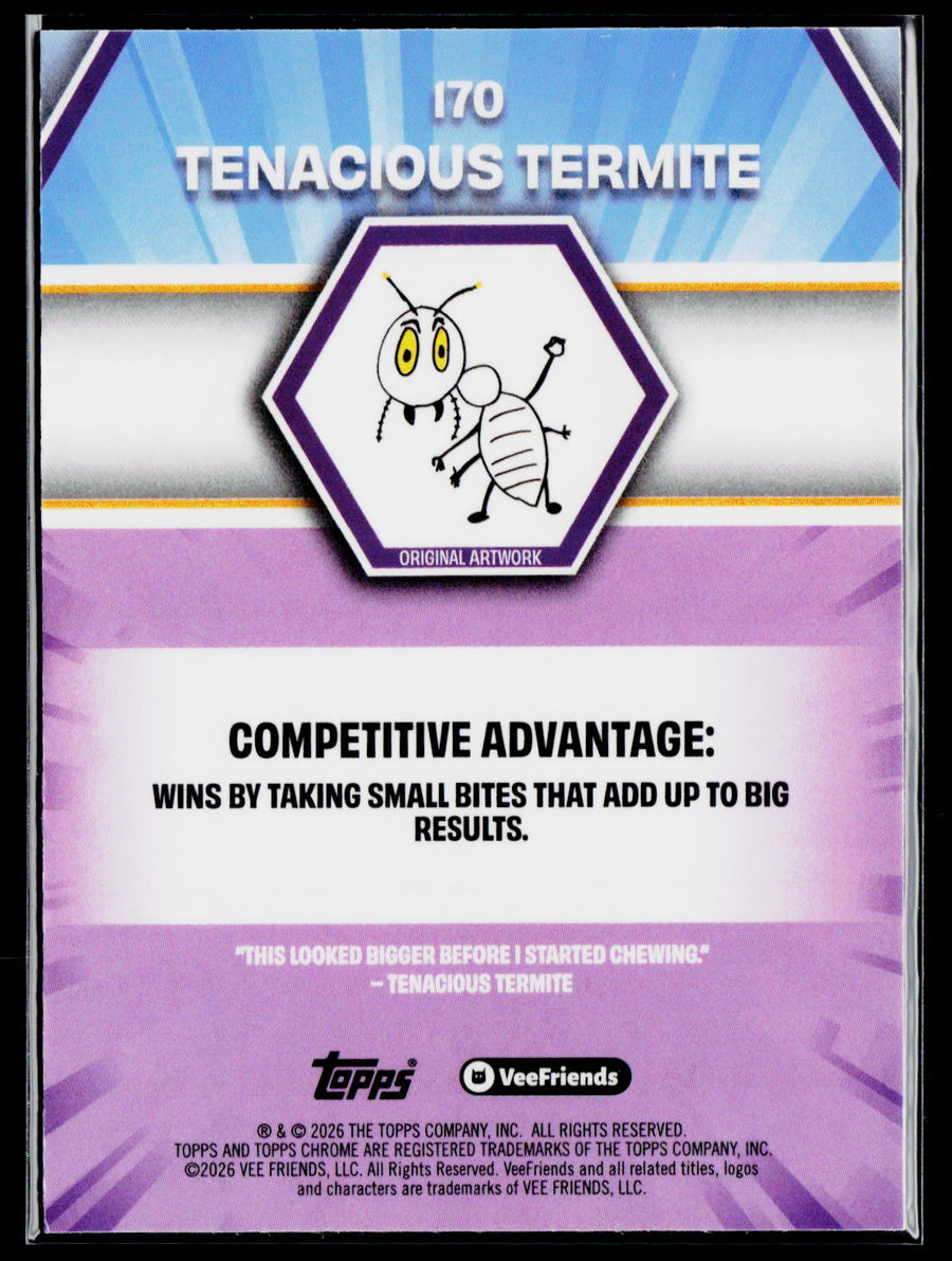 2026 Topps Chrome VeeFriends #170 Tenacious Termite Yellow Refractor