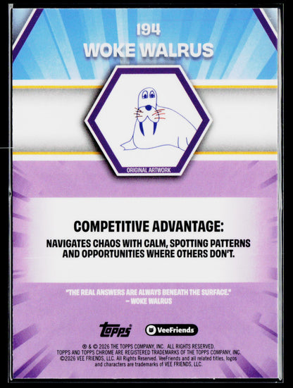 2026 Topps Chrome VeeFriends #194 Woke Walrus /150