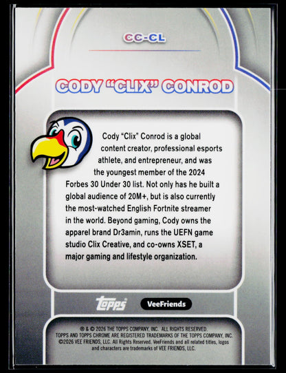 2026 Topps Chrome VeeFriends #CC-CL Cody Clix Conrad Refractor