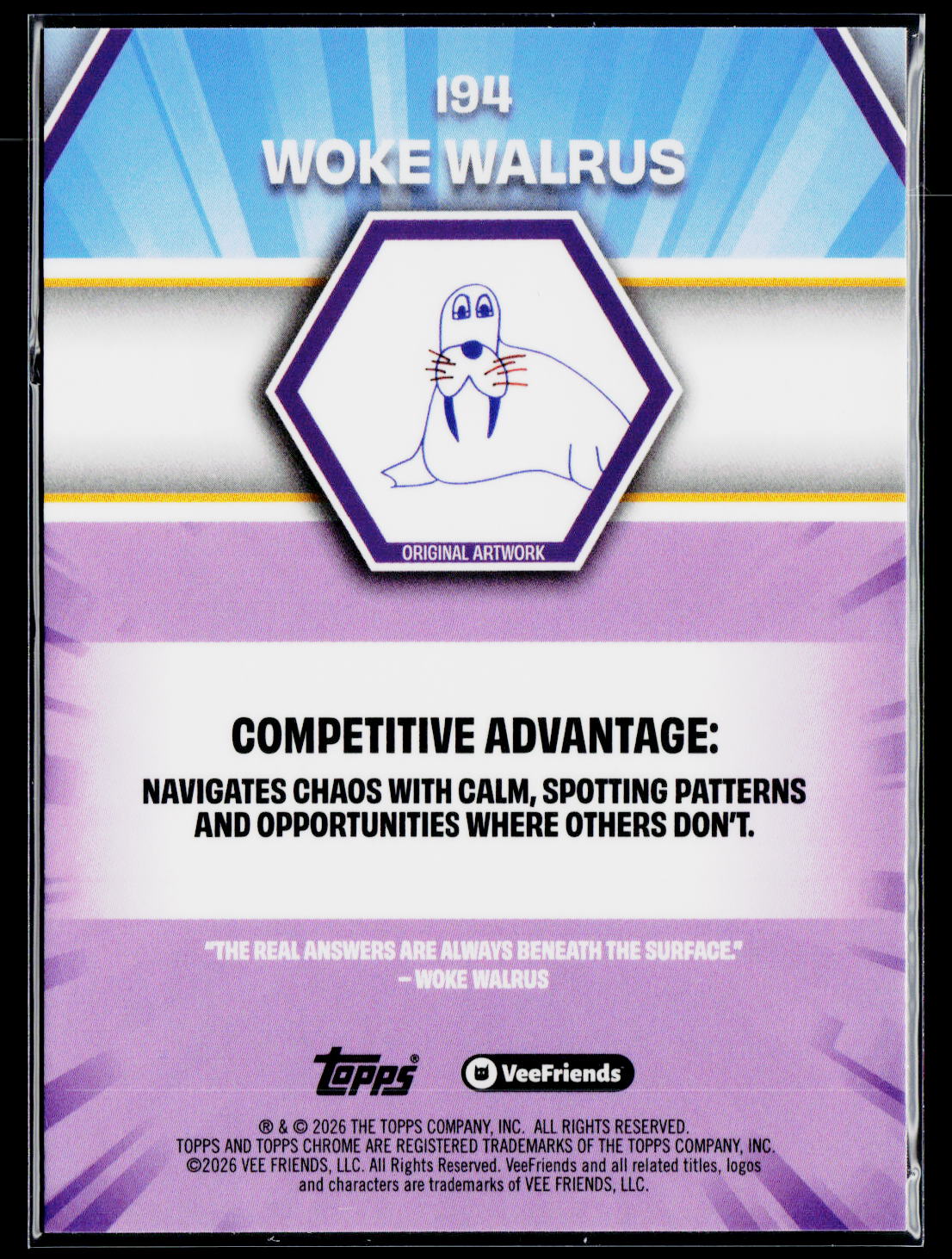 2026 Topps Chrome VeeFriends Woke Walrus
