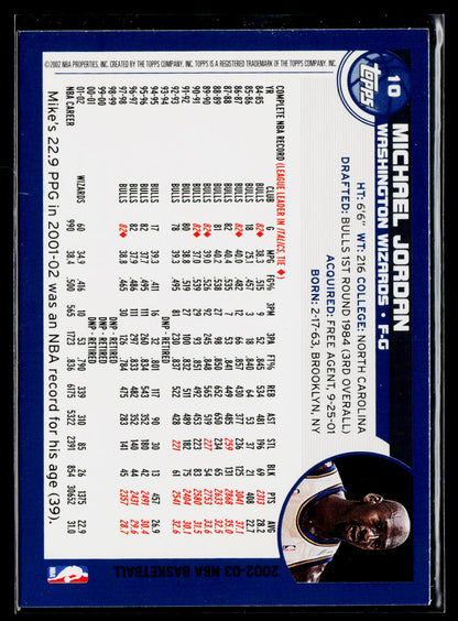 2002-03 Topps #10 Michael Jordan