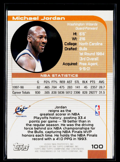 2001-02 Topps TCC #100 Michael Jordan Red