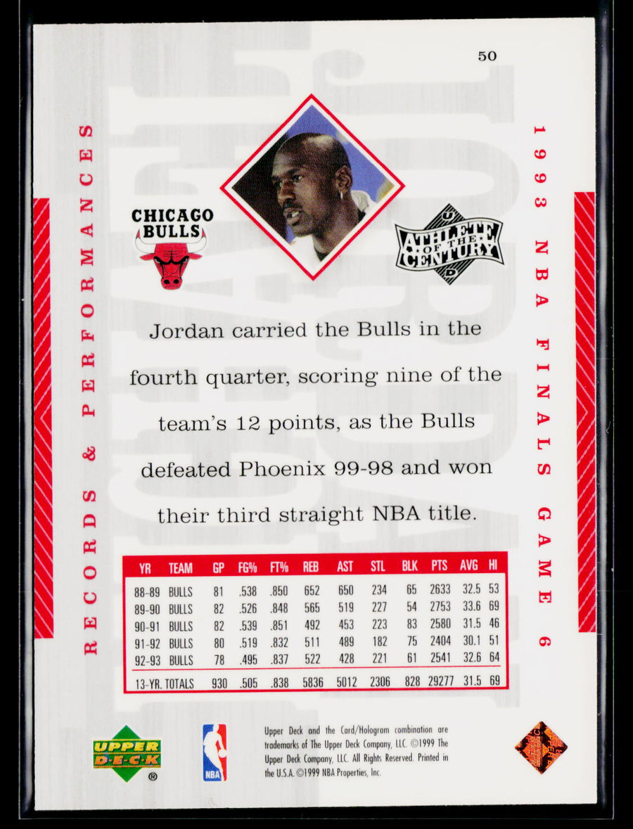 1999 Upper Deck Michael Jordan Athlete of the Century #50 Michael Jordan