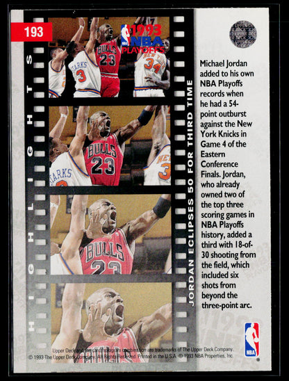 1993-94 Upper Deck #193 Jordan Scores 54 Points