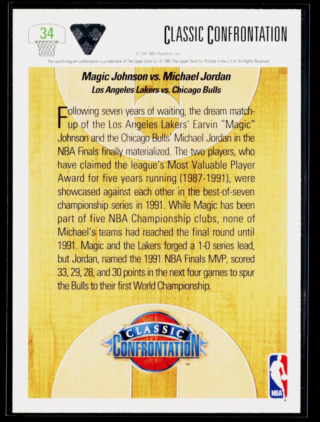 1991-92 Upper Deck #34 Magic vs. Jordan