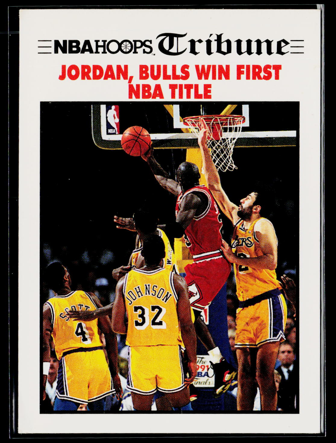 1991-92 Hoops #542 Jordan, Bulls Win First NBA Title TRIB,