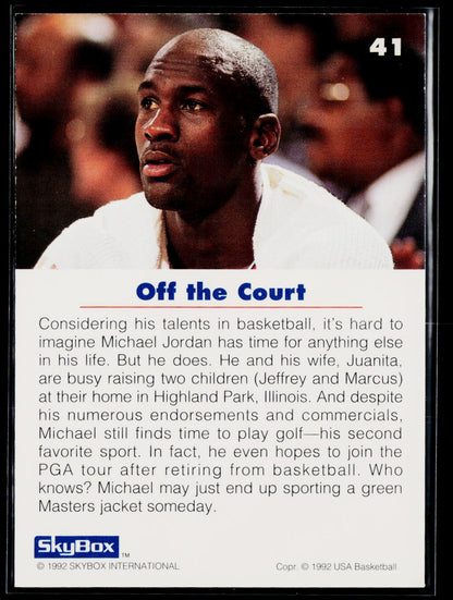 1992 SkyBox USA #41 Michael Jordan