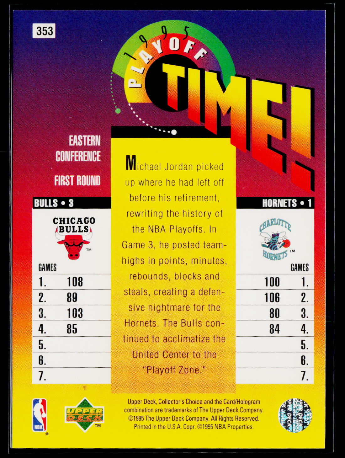 1995-96 Collector's Choice German II #143 Michael Jordan