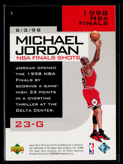 1998-99 UD Choice Preview #1 Michael Jordan Michael Jordan NBA Finals Shots