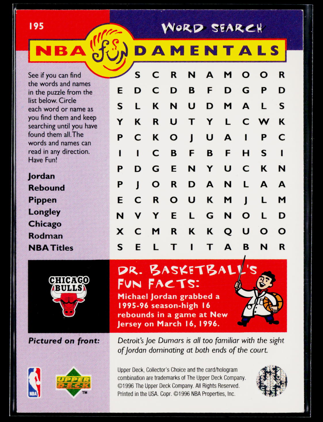 1996-97 Collector's Choice French #195 Michael Jordan
