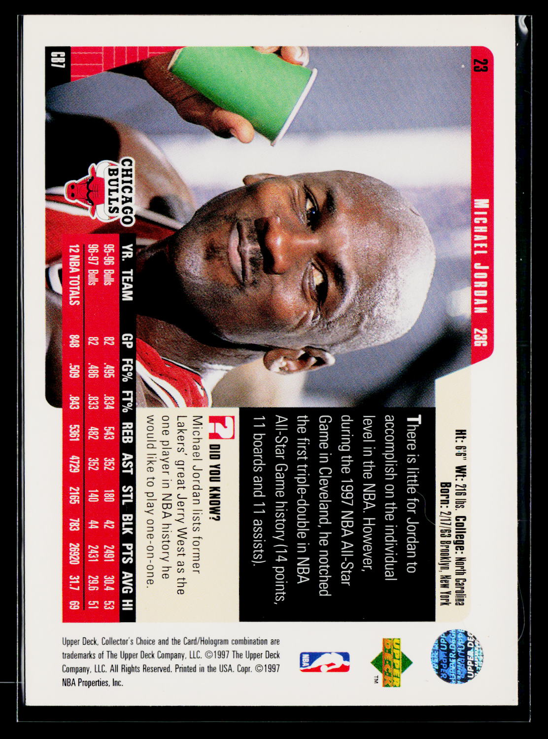 1997-98 Collector's Choice #23 Michael Jordan