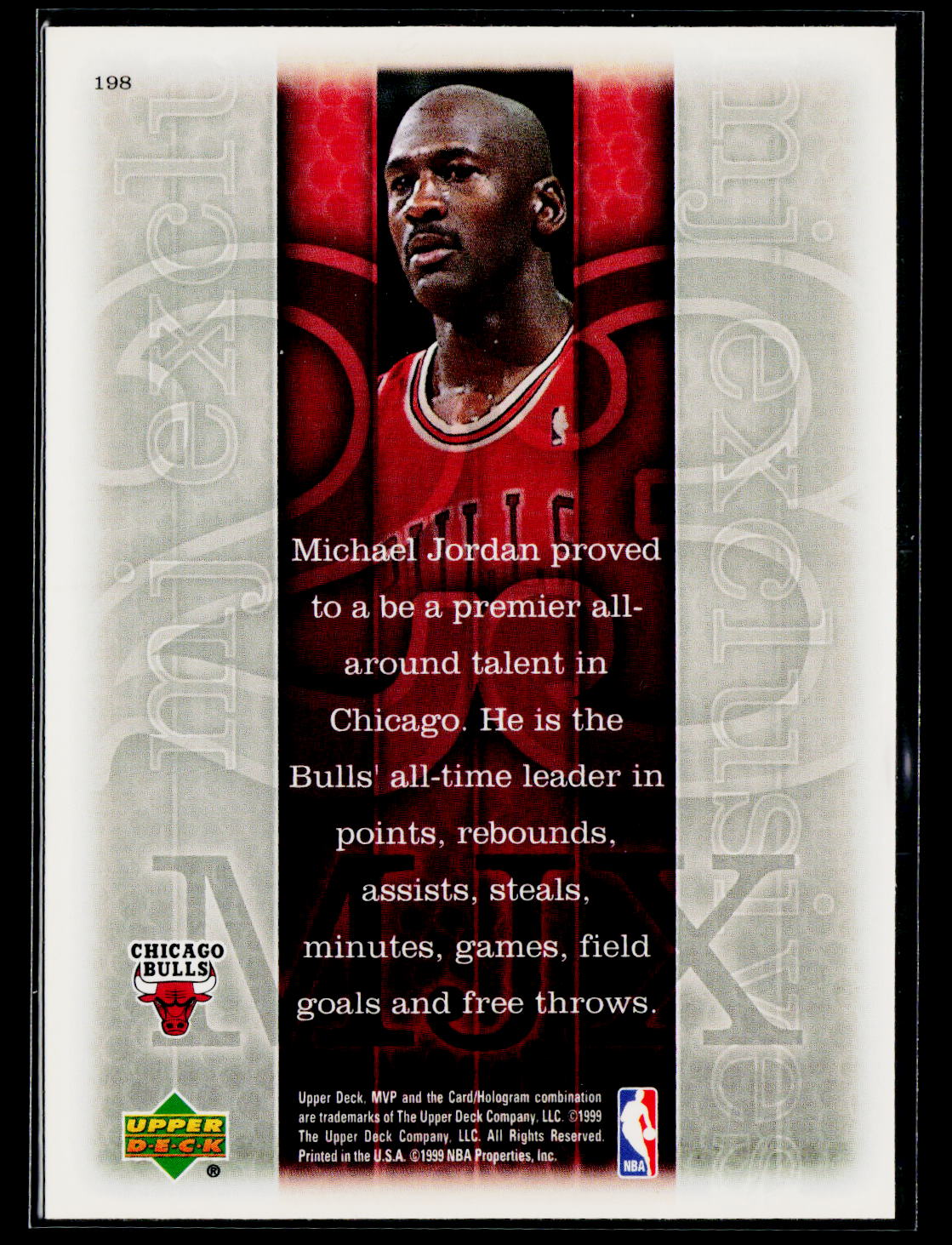 1999-00 Upper Deck MVP #198 Michael Jordan Silver Script