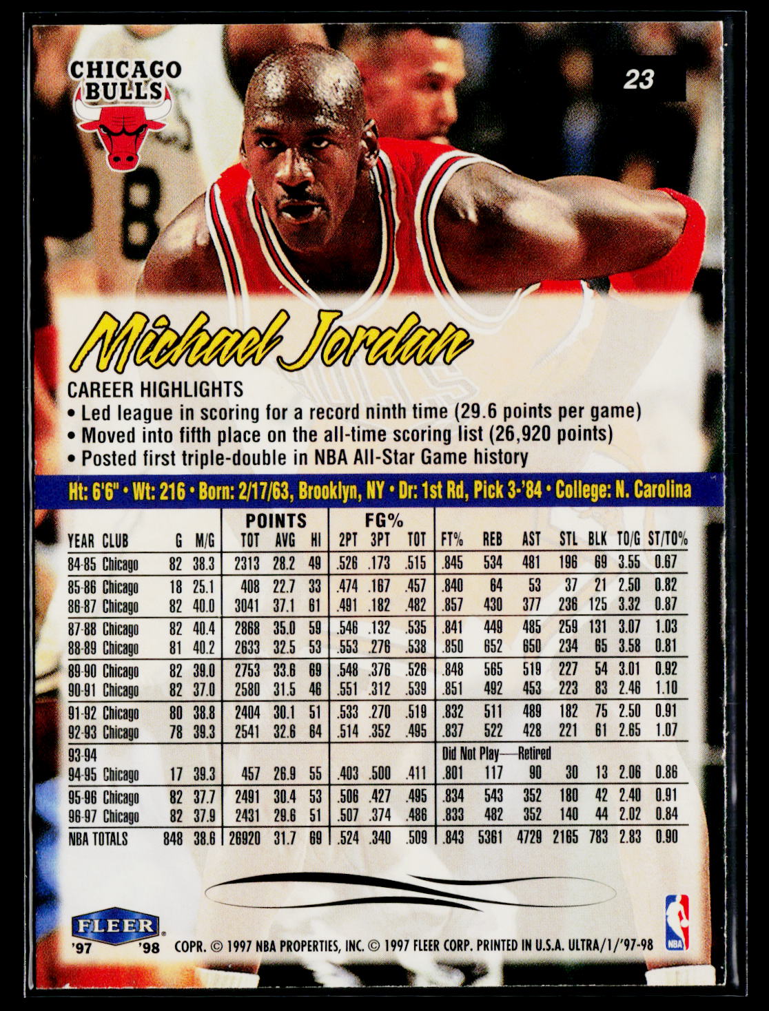 1997-98 Ultra #23 Michael Jordan
