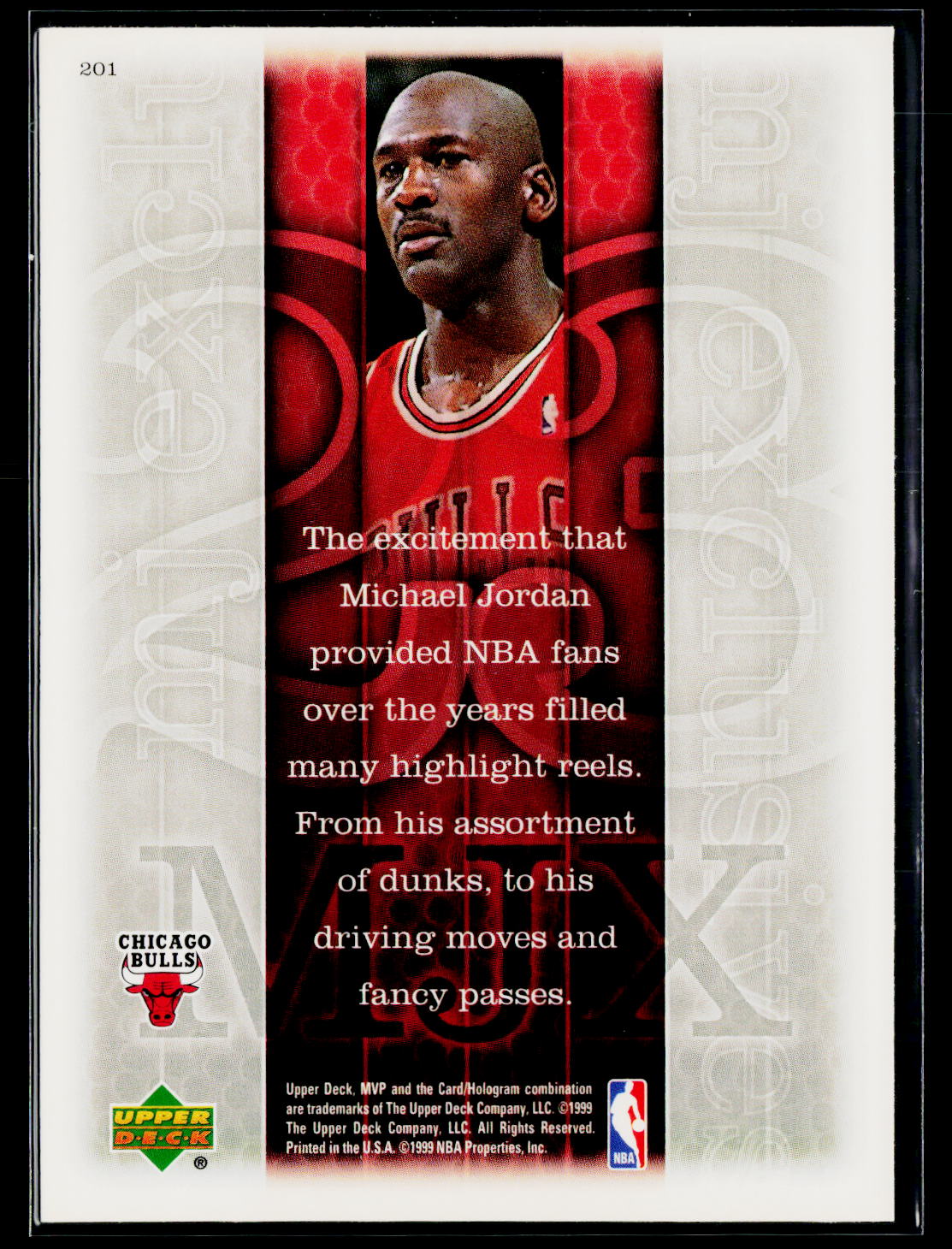 1999-00 Upper Deck MVP #201 Michael Jordan Silver Script
