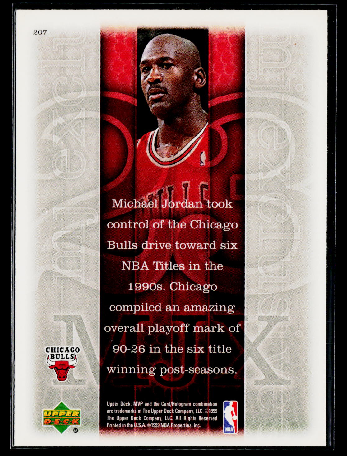 1999-00 Upper Deck MVP #207 Michael Jordan Silver Script
