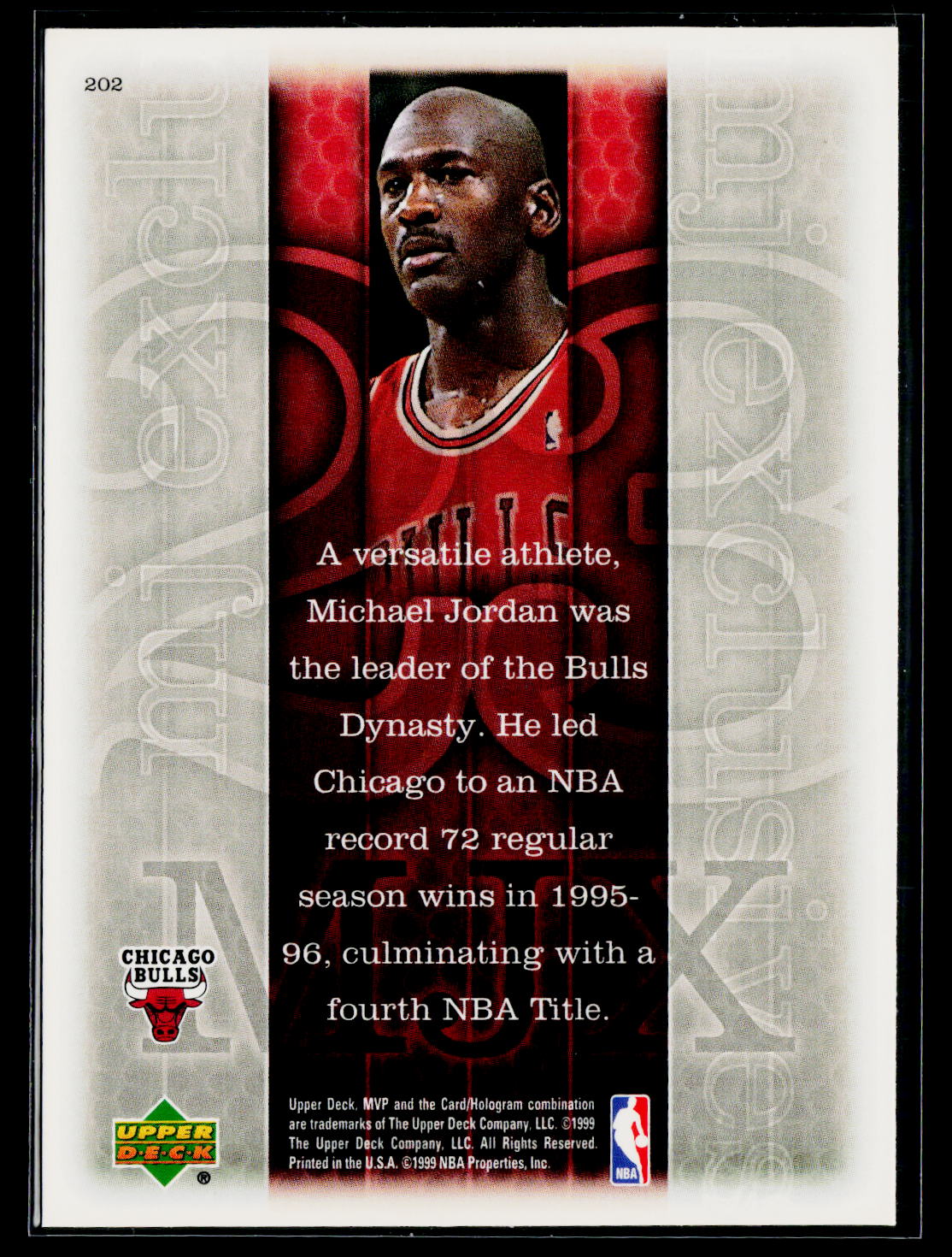 1999-00 Upper Deck MVP #202 Michael Jordan Silver Script