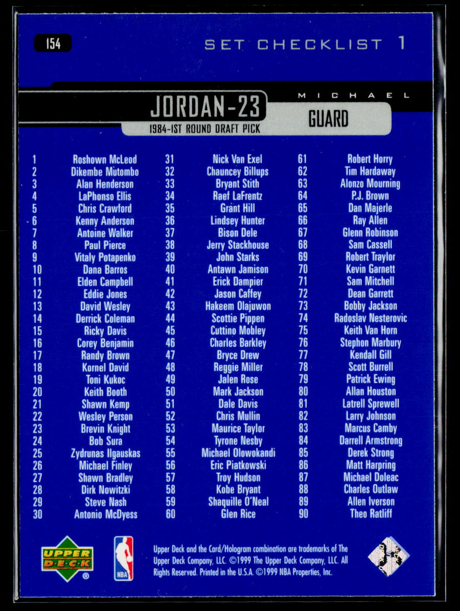 1999-00 Upper Deck #154 Michael Jordan
