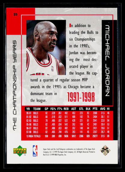 1999 Upper Deck Michael Jordan Career Collection #35 Michael Jordan