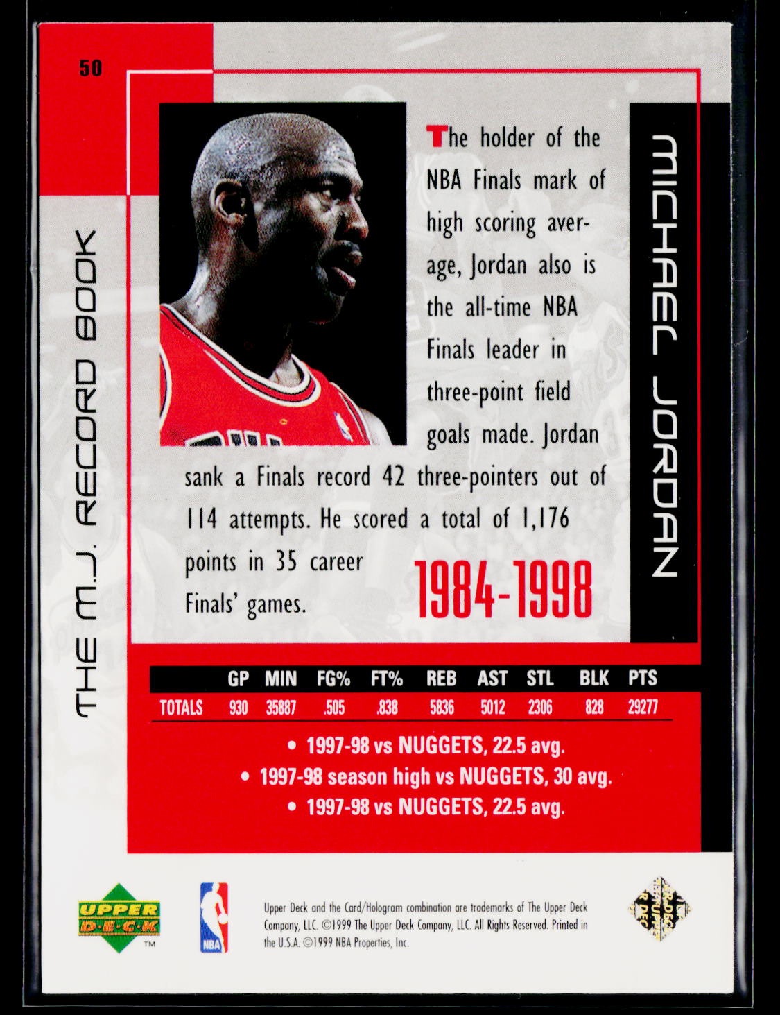 1999 Upper Deck Michael Jordan Career Collection #50 Michael Jordan