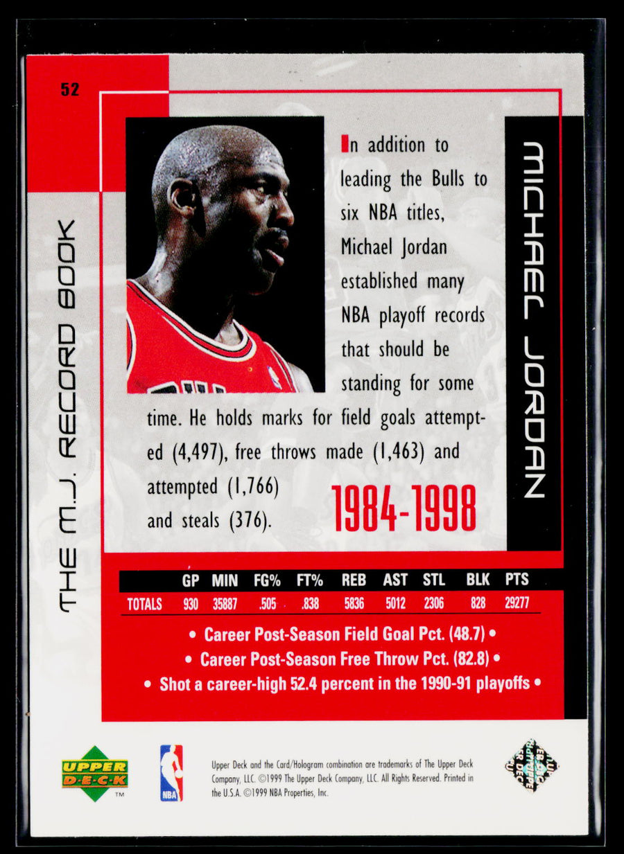 1999 Upper Deck Michael Jordan Career Collection #52 Michael Jordan