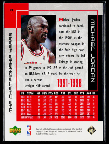 1999 Upper Deck Michael Jordan Career Collection #29 Michael Jordan