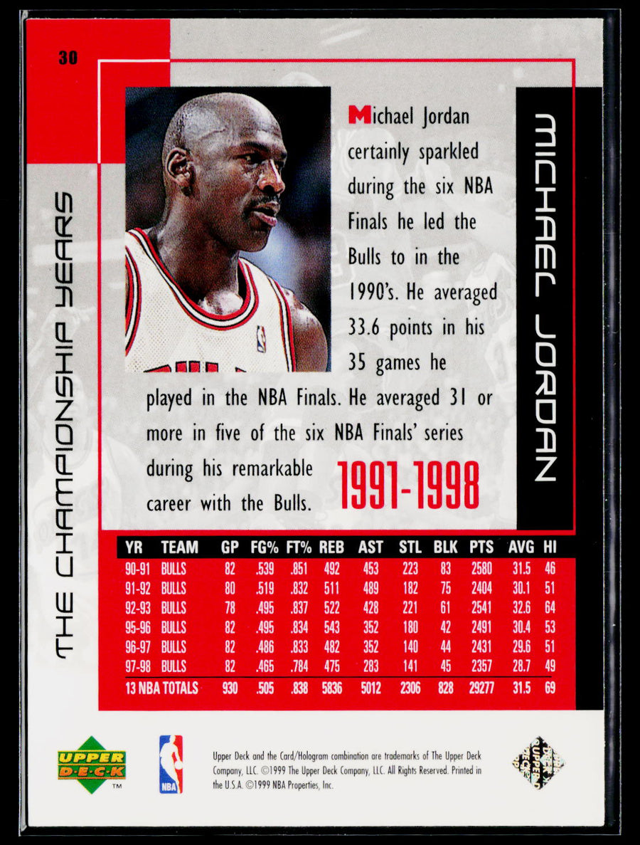 1999 Upper Deck Michael Jordan Career Collection #30 Michael Jordan
