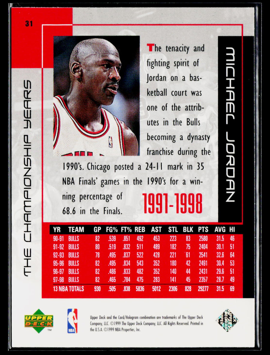1999 Upper Deck Michael Jordan Career Collection #31 Michael Jordan