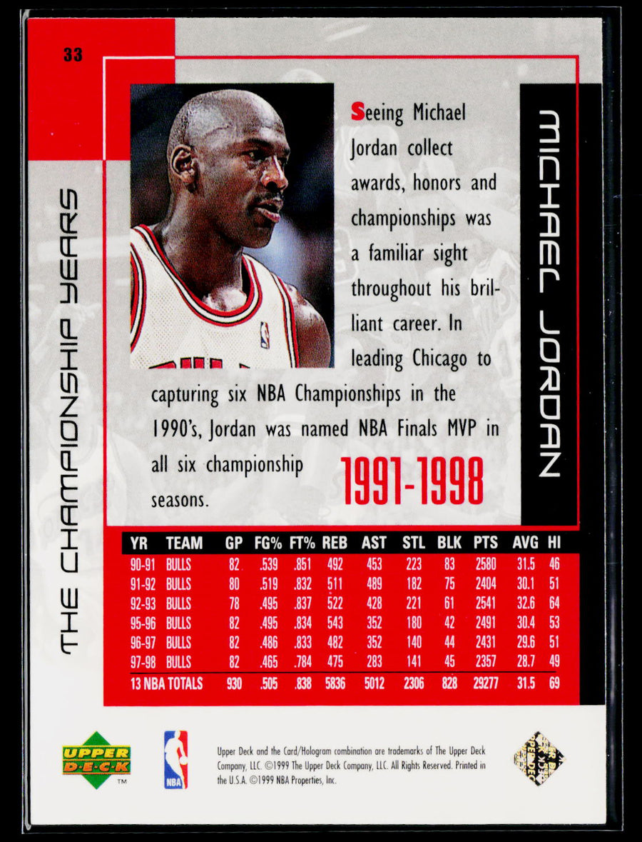 1999 Upper Deck Michael Jordan Career Collection #33 Michael Jordan