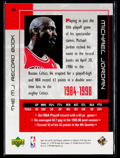 1999 Upper Deck Michael Jordan Career Collection #53 Michael Jordan