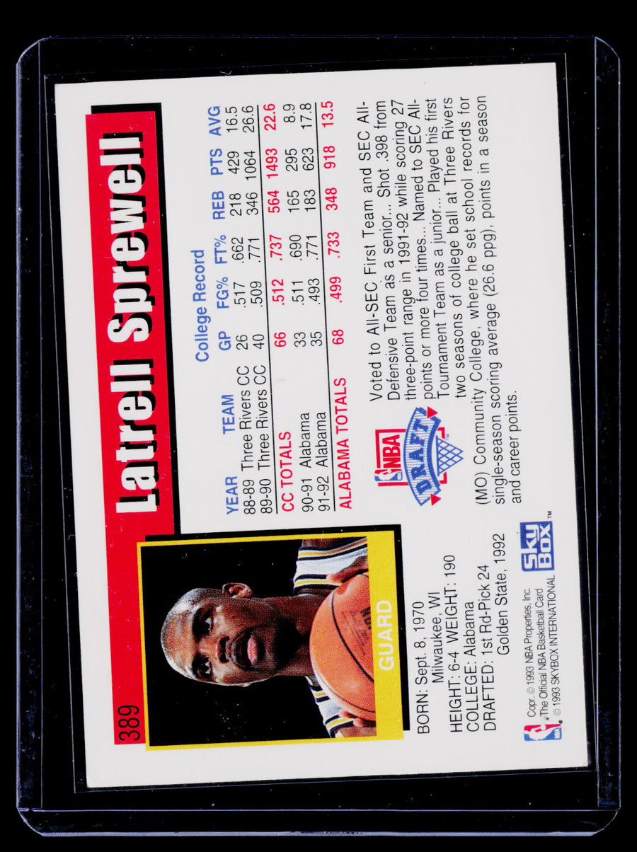 1992-93 Hoops #389 Latrell Sprewell