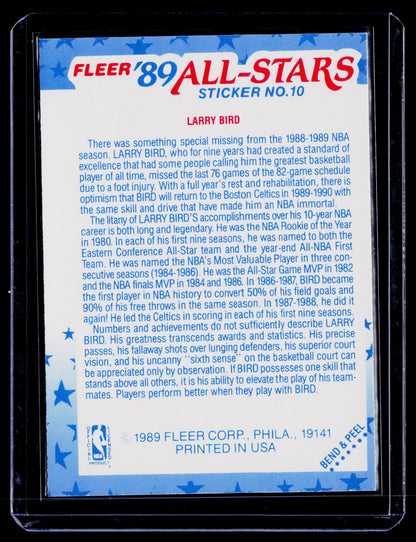 1989-90 Fleer #10 Larry Bird Stickers