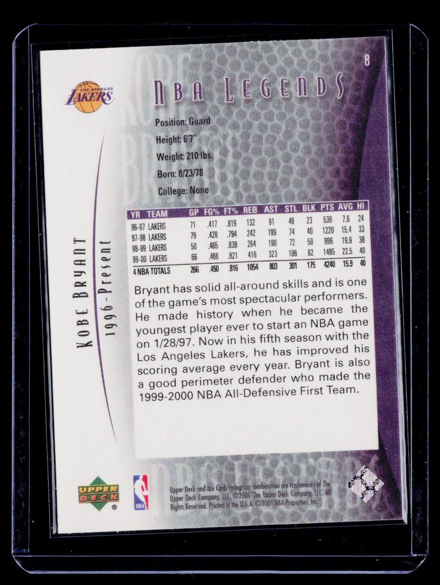 2000-01 Upper Deck Legends #8 Kobe Bryant