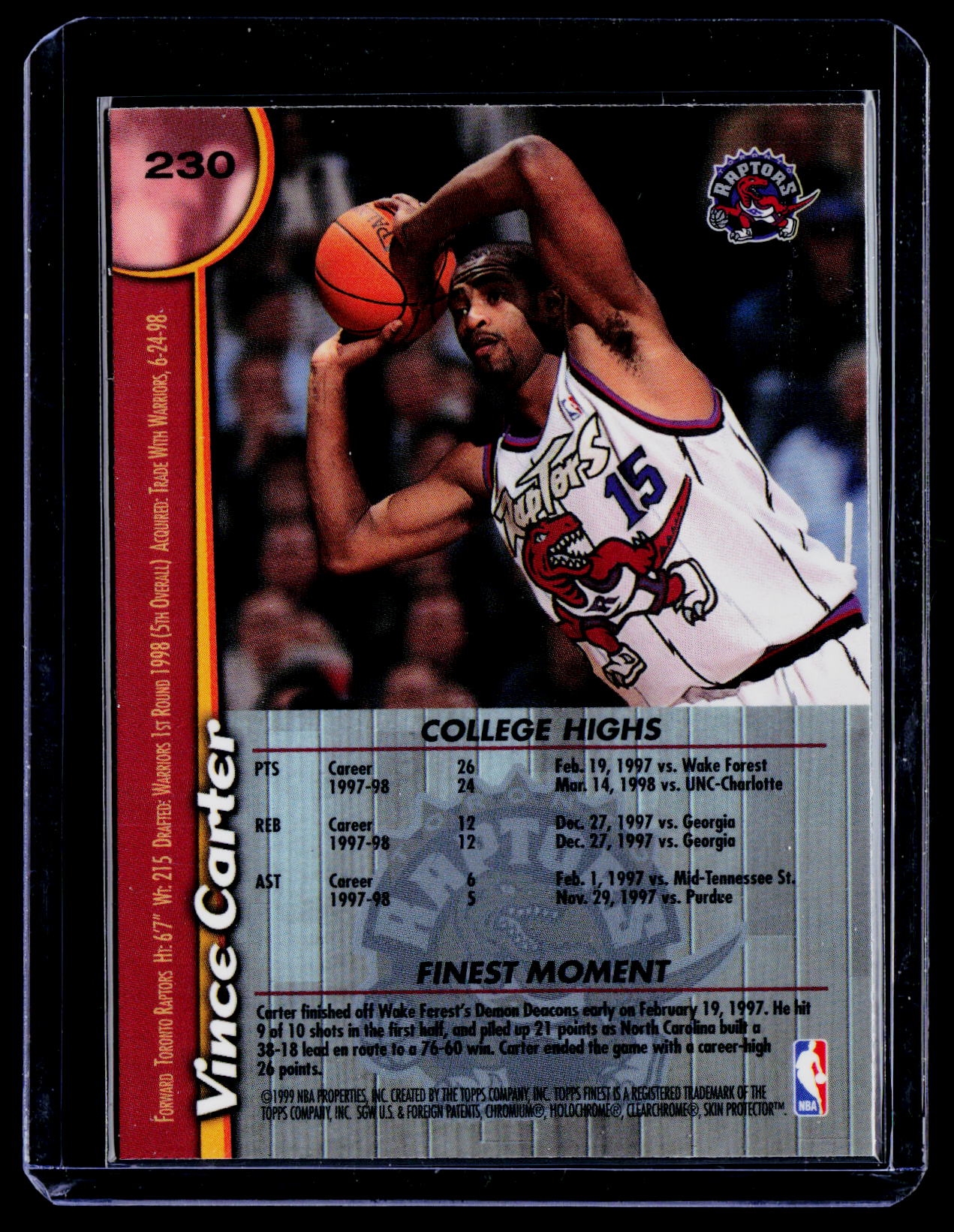 1998-99 Finest #230 Vince Carter