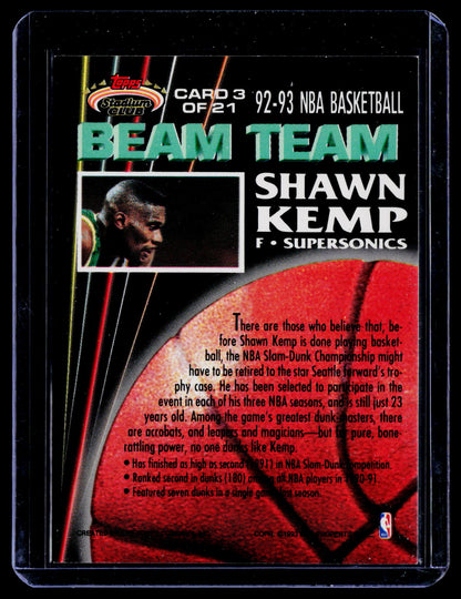 1992-93 Stadium Club #3 Shawn Kemp Beam Team