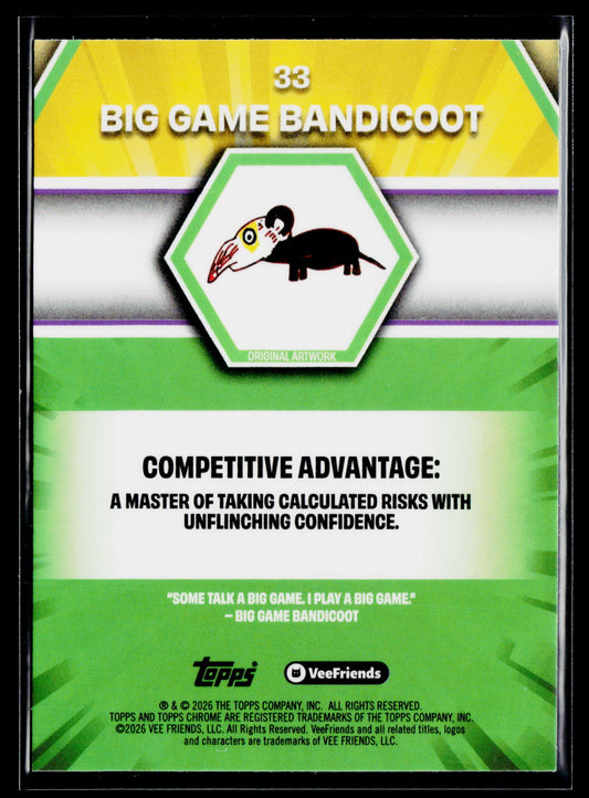 2026 Topps Chrome VeeFriends #33 Big Game Bandicoot