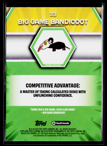 2026 Topps Chrome VeeFriends #33 Big Game Bandicoot