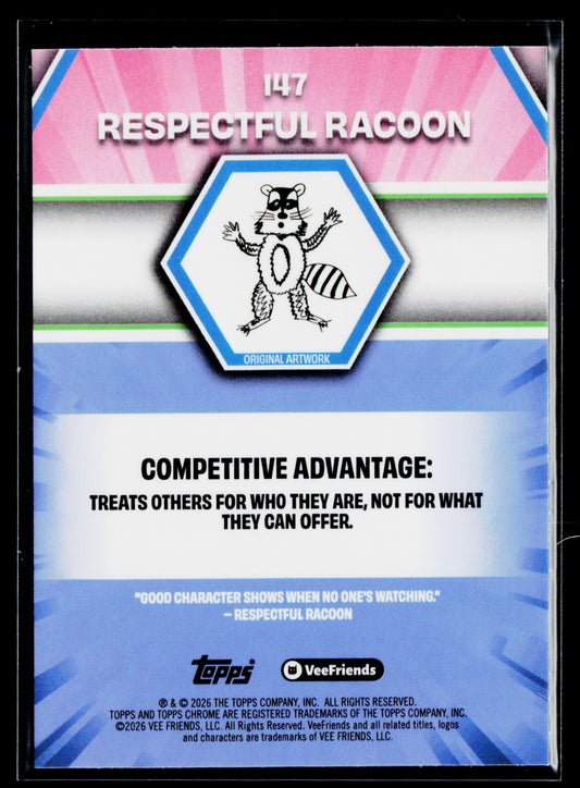 2026 Topps Chrome VeeFriends #147 Respectful Racoon