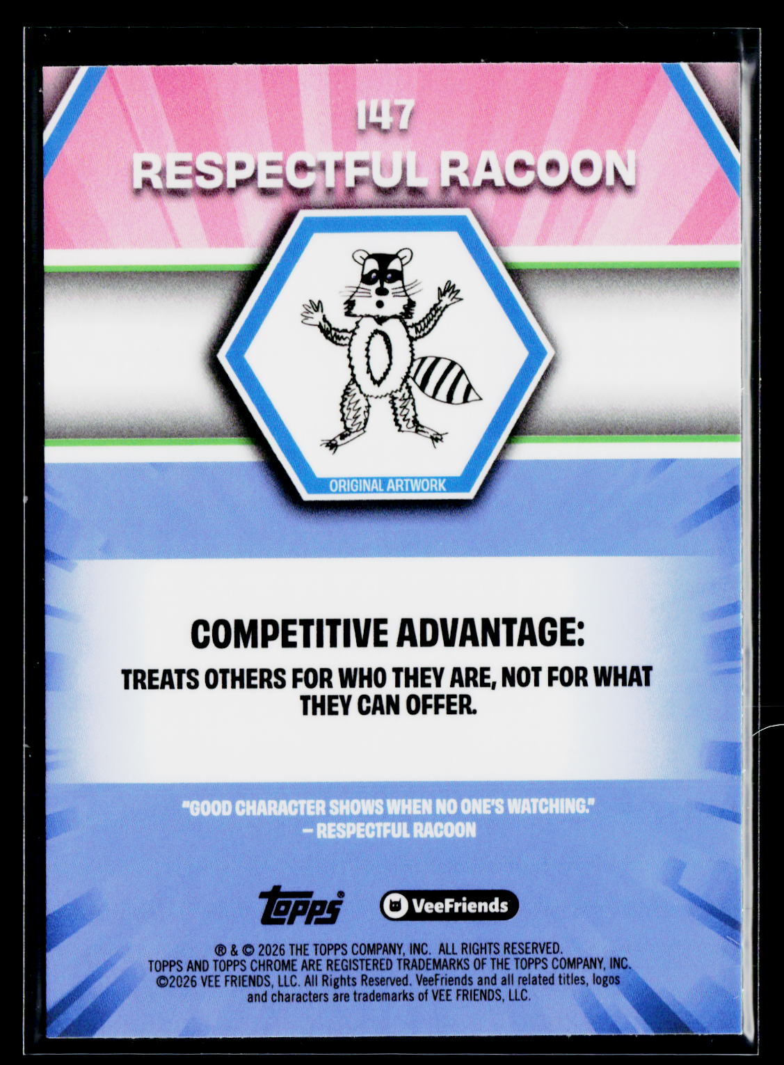 2026 Topps Chrome VeeFriends #147 Respectful Racoon