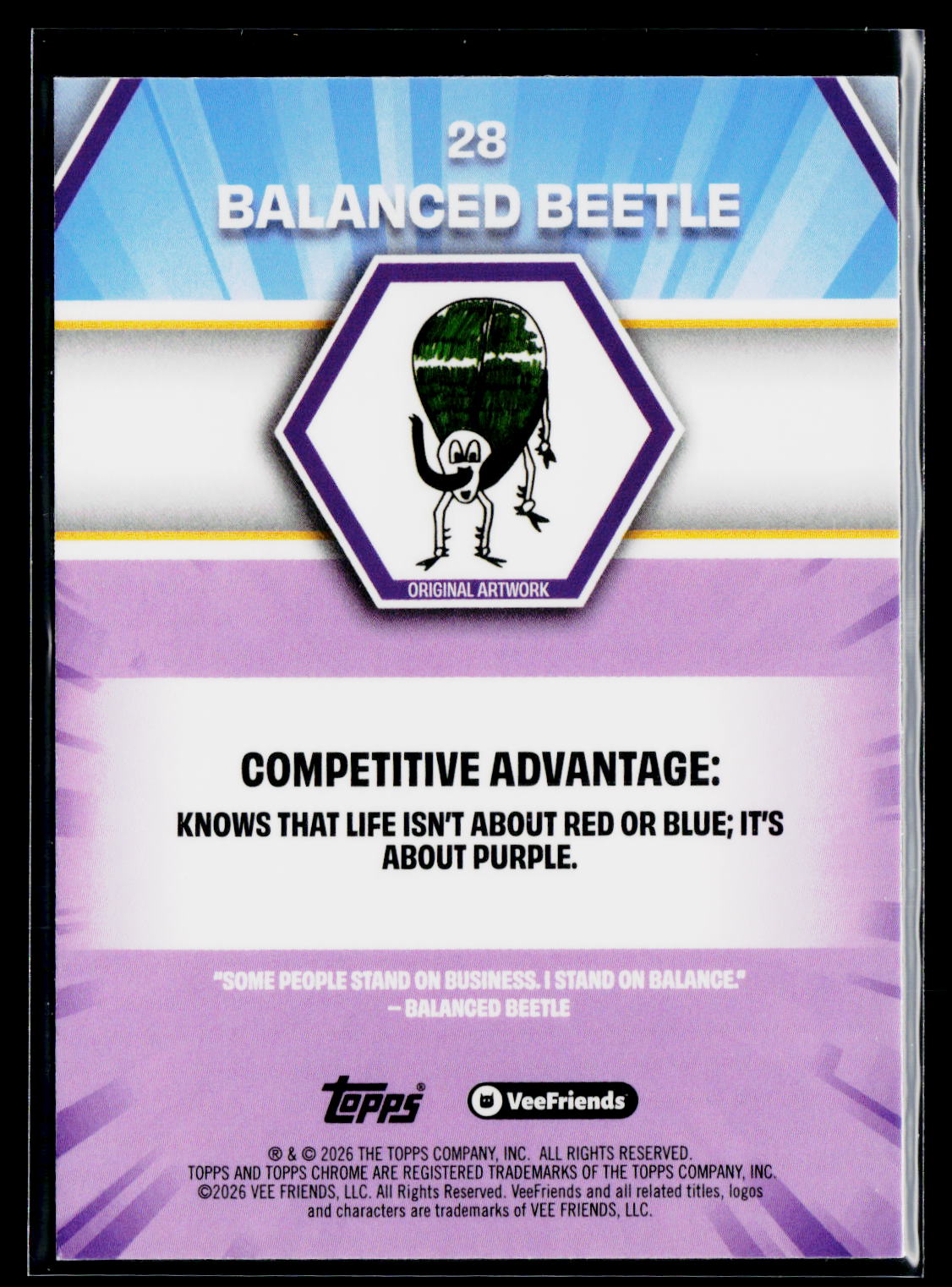 2026 Topps Chrome VeeFriends #28 Balanced Beetle