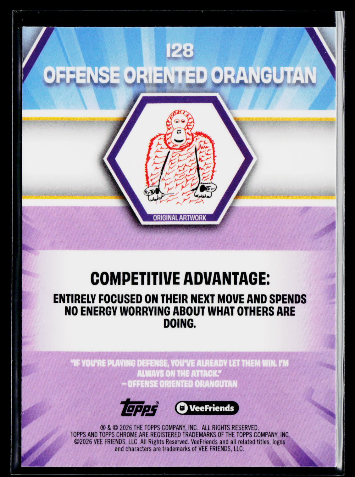 2026 Topps Chrome VeeFriends #128 Offense Oriented Orangutan