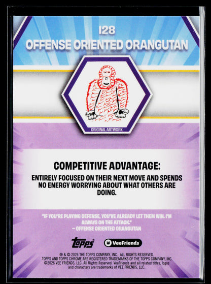 2026 Topps Chrome VeeFriends #128 Offense Oriented Orangutan