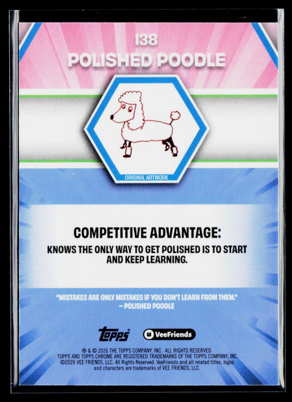 2026 Topps Chrome VeeFriends #138 Polished Poodle Yellow Refractor