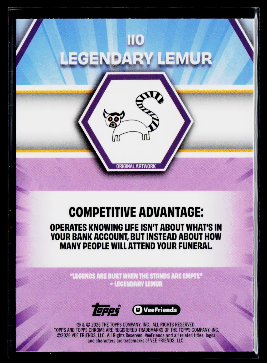 2026 Topps Chrome VeeFriends #110 Legendary Lemur