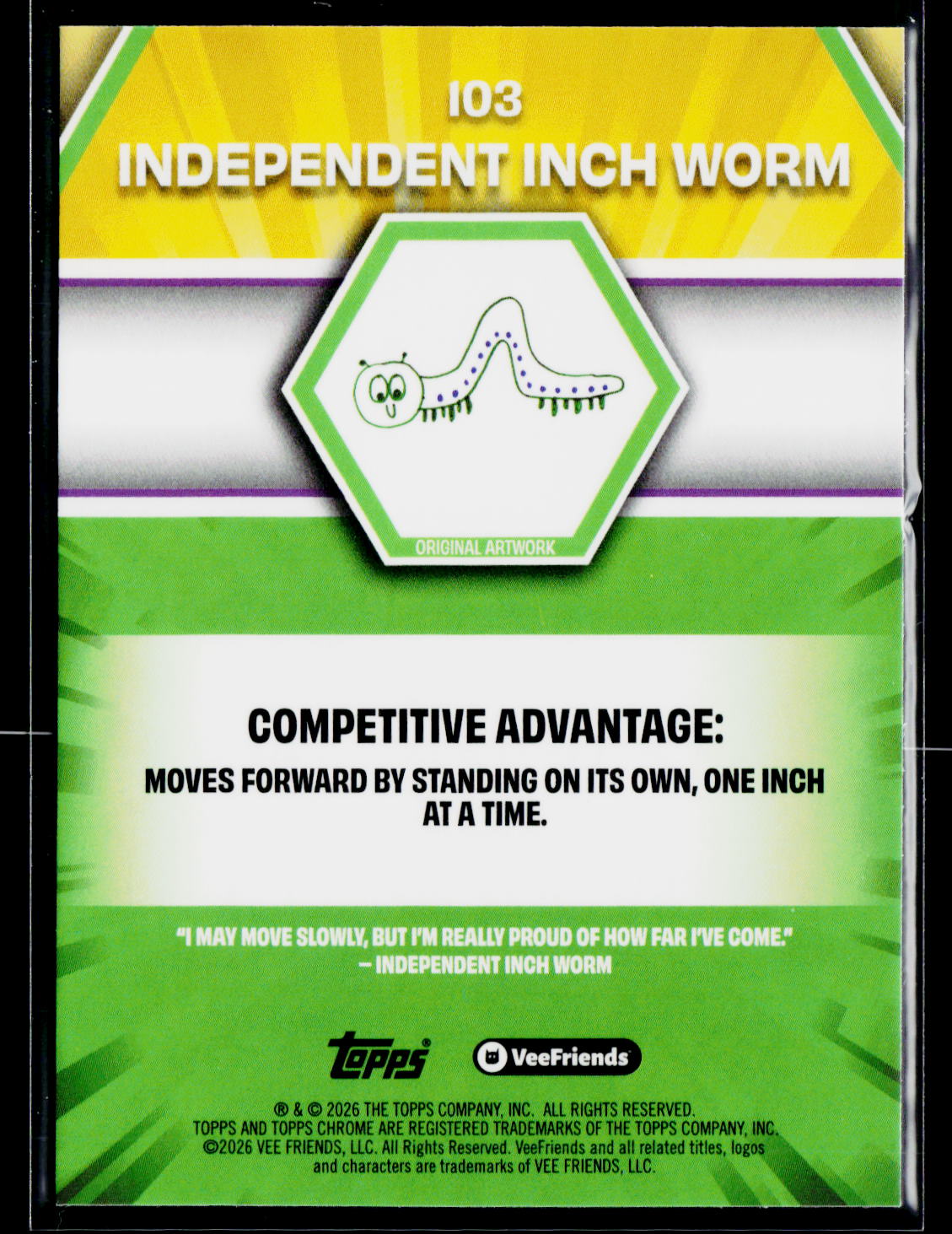 2026 Topps Chrome VeeFriends #103 Independent Inch Worm