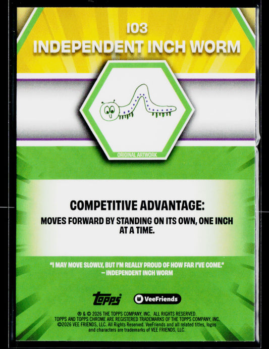 2026 Topps Chrome VeeFriends #103 Independent Inch Worm