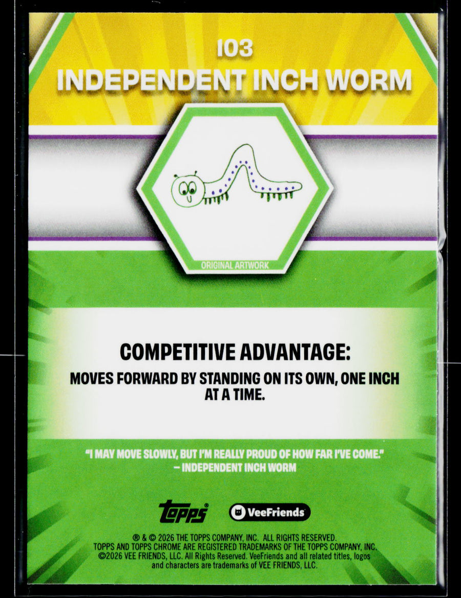 2026 Topps Chrome VeeFriends #103 Independent Inch Worm