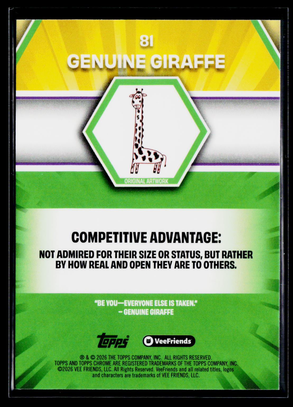2026 Topps Chrome VeeFriends #81 Genuine Giraffe